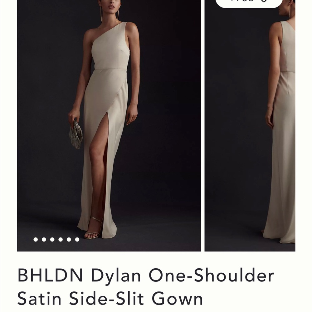 BHLDN Dylan One Shoulder Dress Size 2 Champagne Color